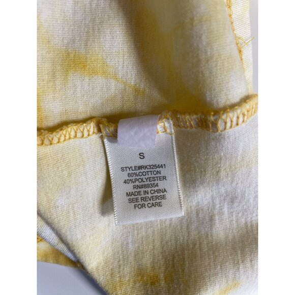 Ultra Flirt Yellow Tie-Dye Graphic Print T-shirt Short Sleeve Womens Size Small - Picture 7 of 8